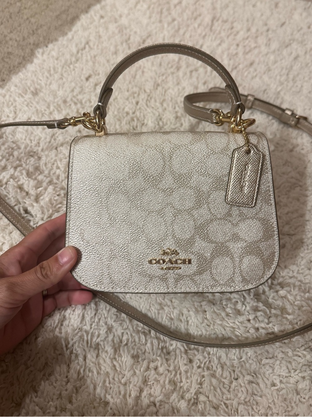 Coach Lysa Top Handle Bag - Champagne